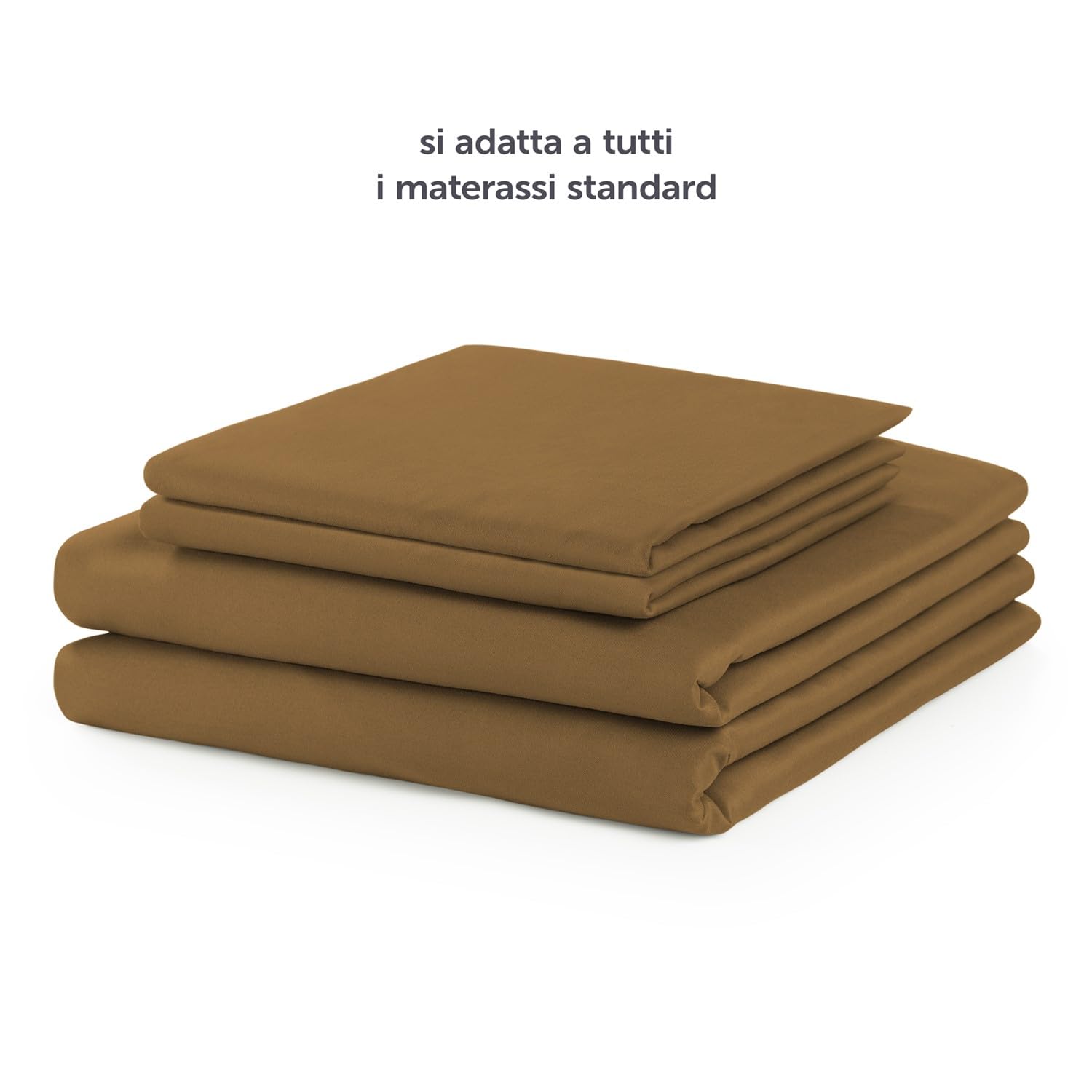 Blumtal Completo lenzuola matrimoniali 3pz - completo letto matrimoniale certificato OEKO-TEX - lenzuolo con angoli 160x200x30cm + lenzuolo 240x275cm + federa cuscino 50x80cm in microfibra - marrone