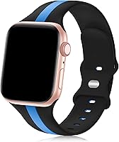 Vista 9 de Designer Sport Band Compatible with Apple Watch iWatch Bands 38mm 40mm 41mm 42mm 44mm 45mm 49mm Men Women, Soft Silicone Strap Wristbands for Apple