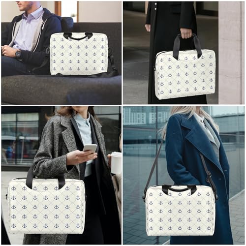 Bolso beige para laptop 16 pulgadas patrón ancla miniatura 7