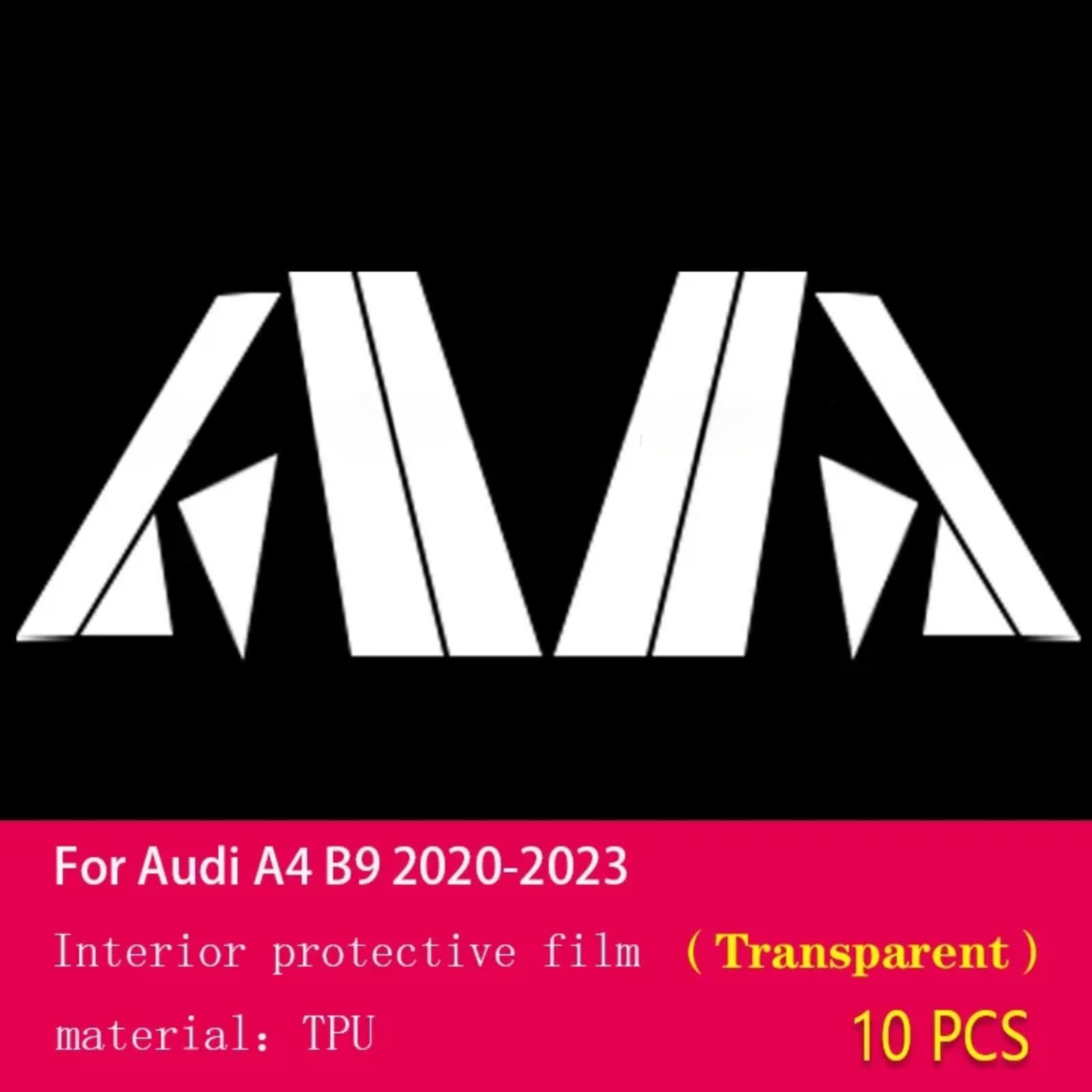 Pellicola protettiva per carrozzeria auto B C per lunotto, antigraffio, in TPU PPF, per Audi A4 B9 2020-2023 (trasparente)