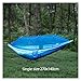 Single and Double Size Nylon Fabric Portable Travel Outdoor Camping Hanging Sleeping Hammock with Mosquito Net for Terrace, Outdoor(Double Blue Pink)