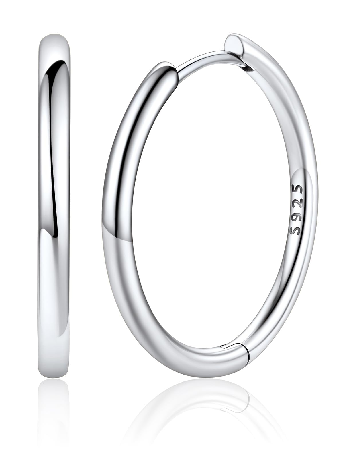 Silvora 925 Sterling Silver Hoop Earrings for Women, Small Huggie Hoops