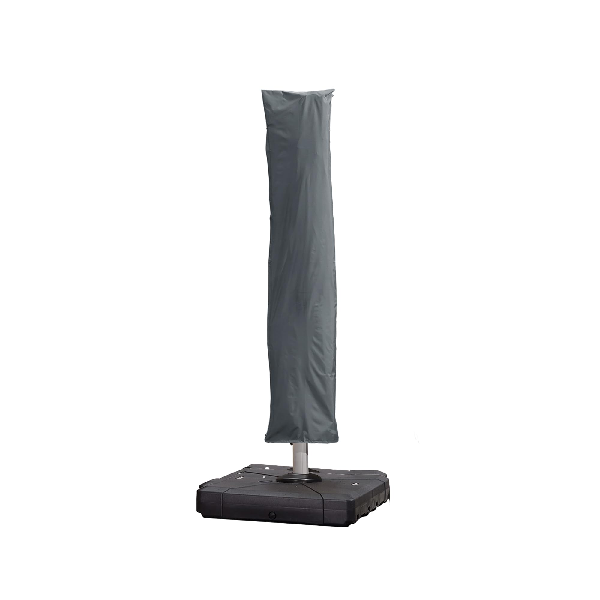 PURPLE LEAF - Fundas para sombrillas de jardín al aire libre, 255 x 62 cm, resistente a los rayos UV con palo, con cremallera cubierta de sombrilla, color gris