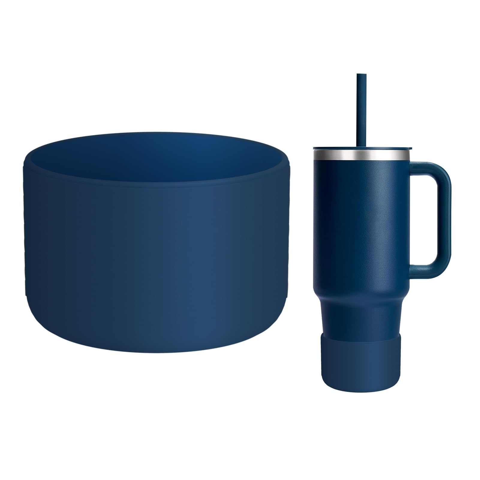 WUQID Silicone Boot Sleeve Compatible with Hydro Flask Travel Tumbler with Handle 32oz&40oz and 12-24oz Hydroflask Bottle & Stanley 20 30 40oz Tumbler