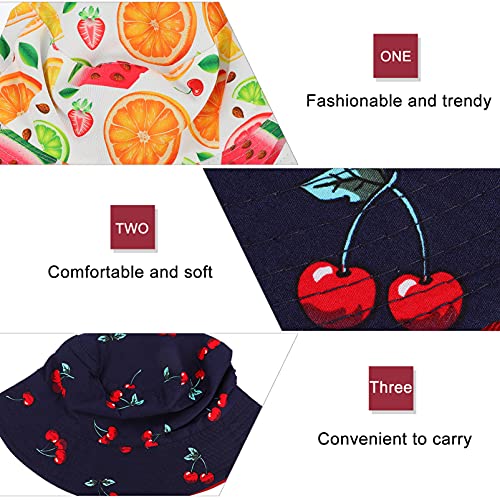SOIMISS 2Pcs Balde Chapéu de Algodão Pescador Frutas Padrão Beanie Curso de Verão Ao Ar Livre Proteç