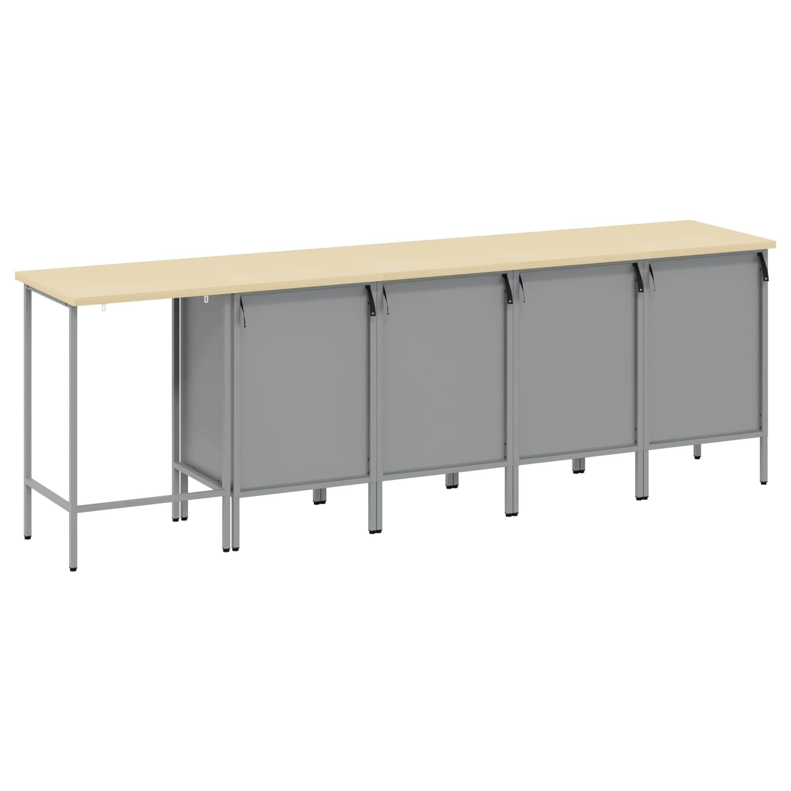 Mangloder - Set di armadietti da lavoro con 10 cassetti e 2 serrature a camma, robusto sistema di stoccaggio in 5 pezzi, rosso e grigio, per officina, garage e cantina, combinazione stabile in acciaio