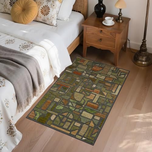 Tapete vintage Boho 2x3 pies DEXDE verde miniatura 5