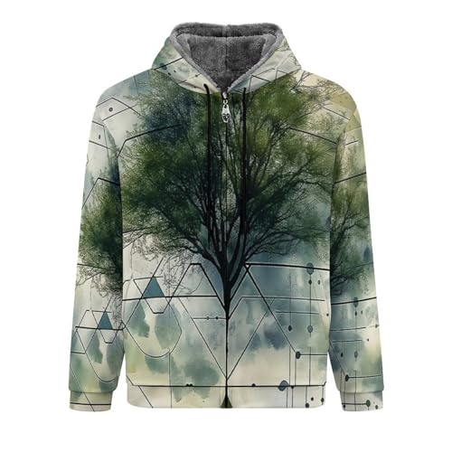 Sweat à capuche en polaire homme contre le froid avec fermeture zippée pratique