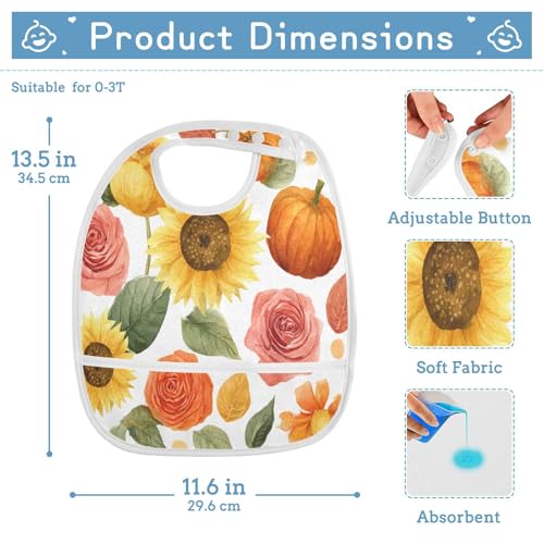 Baby Bibs for Boys Girls Infant Toddler Drooling Bibs Feeding Teething Bibs Adjustable Closure Scraps Pocket4