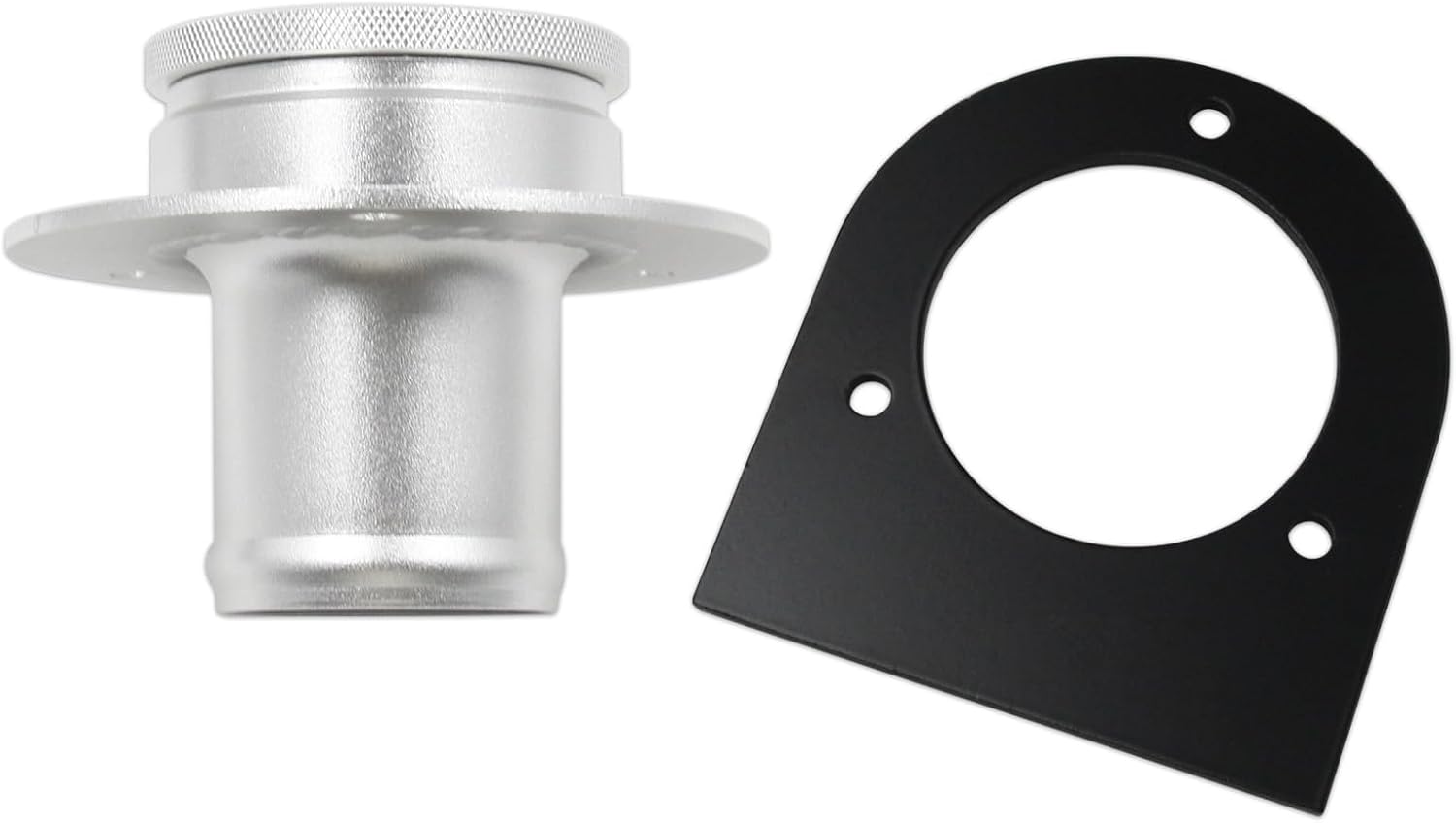 2" Remote Fuel Cell Filler 17-2530 Aluminum Remote Fuel Tank Filler Neck with Gas Cap & Weld-On Steel Bracket Compatible for 2" Filler Hose