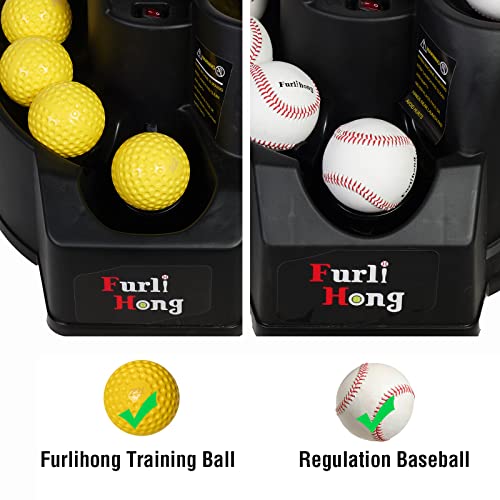 Furlihong 6901Bha Rechargeable Baseball Toss Machine With Extendable Ball Stacker, Adjustable Launching Heights, Use Regulation Baseballs Or Dimpled Balls, For Hitting Batting Practice Of All Ages #TOP2