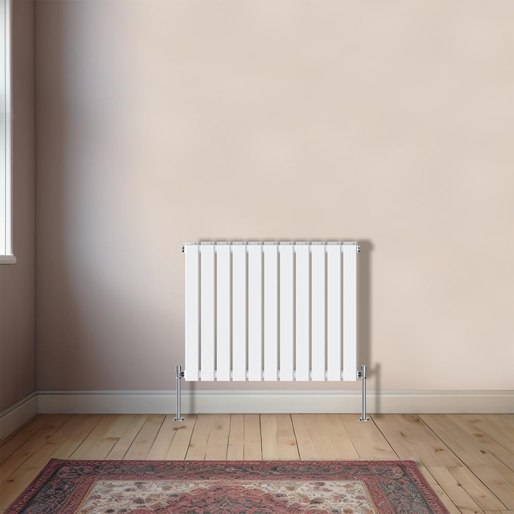 NRG Horizontal 600x748mm Double Flat Panel Designer Radiator, White