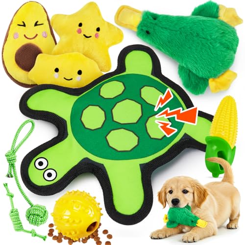 Ystars 9 Pcs Indestructible Dog Toys Plush Squeaky Dog Toys for Small to Medium-sized Dogs and Puppies Dog Birthday Present