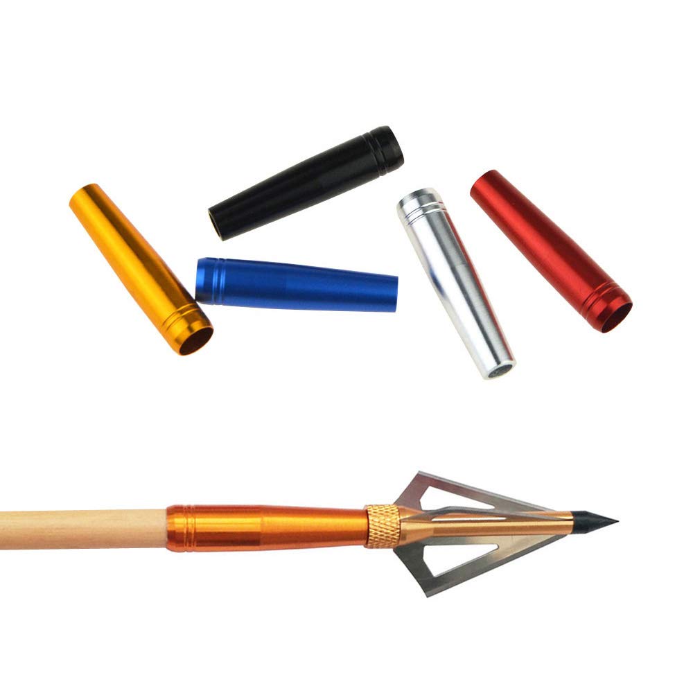 SHARROW 12pcs Tir à l'arc Flèche Insert en Aluminium Connecter la Pointe de Flèche pour Flèches en Bois de 8 mm Flèches en Bambou
