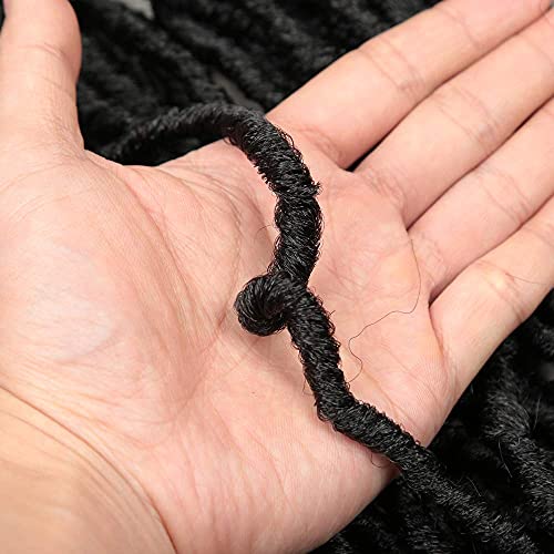 30 Inchs 6 Packs Soft Locs Crochet Hair For Butterfly Locs Goddess Locs With Curls End Pre Looped Crochet Locs Synthetic Braiding Hair (30Inch, 1B) #TOP4
