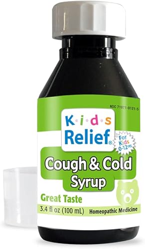 Miniatura 2 de Kids Relief Jarabe para la tos y el resfriado para niños de 0 a 12 años, para tos seca y productiva, sabor a caramelo, sin gluten ni tinte, sin