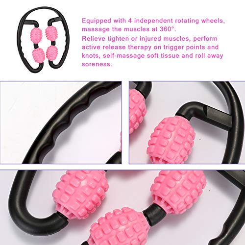 Rolo de Relaxamento de Pernas, Andoer Massageador de 4 rodas para músculos de perna modelador de cor