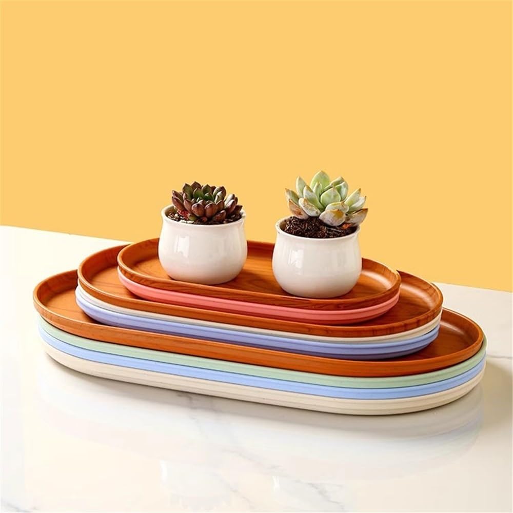 Amazon.com: Jingzai202405 Plant Trays Imitation Wood Plant Drip