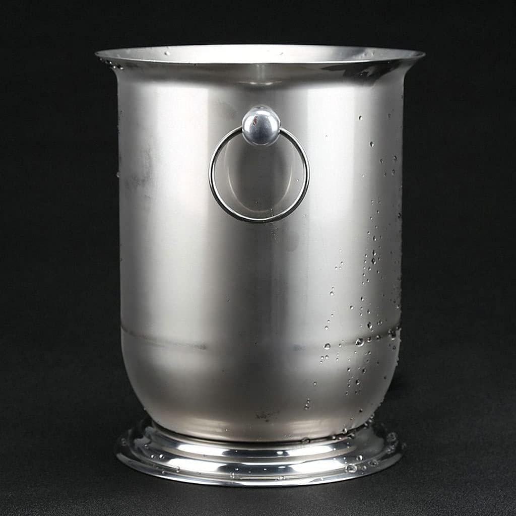 Cubitera Botella Vino Cubo de Hielo de diseño binaural, de Acero Inoxidable, para Bebidas, contenedor de Hielo multifunción para Vino, champán, Cerveza y refrescos