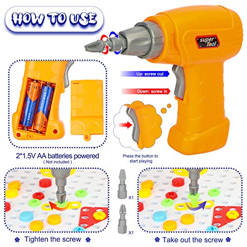 Kuaima 239 Pieces Electric Drill Puzzle Toy Set Electric Diy Drill Educational Set 3D Construction Engineering Building Blocks Play Set Creative Games Puzzles Toys Gift Set For Boys And Girls Aged 3-10 Years thumb #3