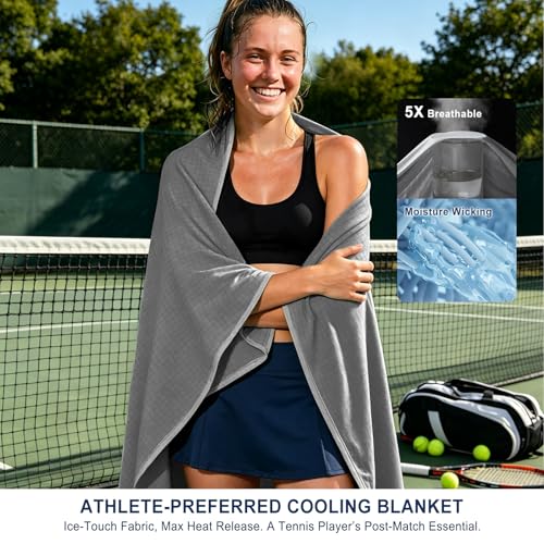 Image of EMME Breathable Cooling Blankets Queen Size (90 inchx 90 inch) for Hot Sleepers, Summer Bed Blanket, Thin Light Bedspread Coverlet for Night Sweats,Dark Grey Cold Blankets for Sleeping