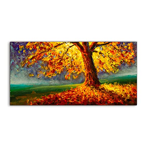 Tableau Acrylique 120x60 cm Paysage Automne Pour Salon et Chambre
