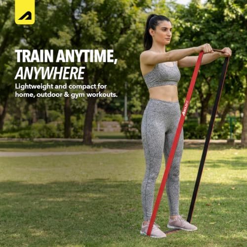 Image of Boldfit Resistance Bands for Workout Dual Color Heavy Resistance Band for Stretching, Pull ups, Home Exercise Band for Gym Workout Stretch for Men and Women - Blue Red Yellow Set