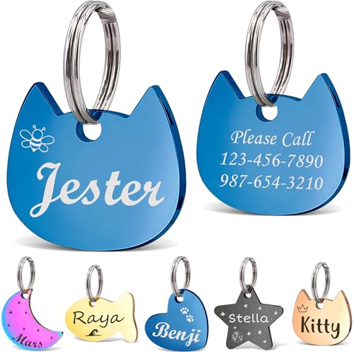 Anavia Small Size Dog Cat ID Tags, Small/XS Personalized