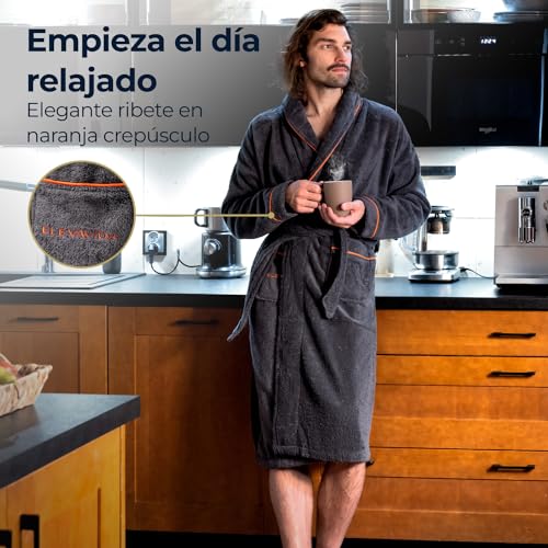 Albornoz de baño para hombre ideal para spa y relax en casa con tejido de algodón 4