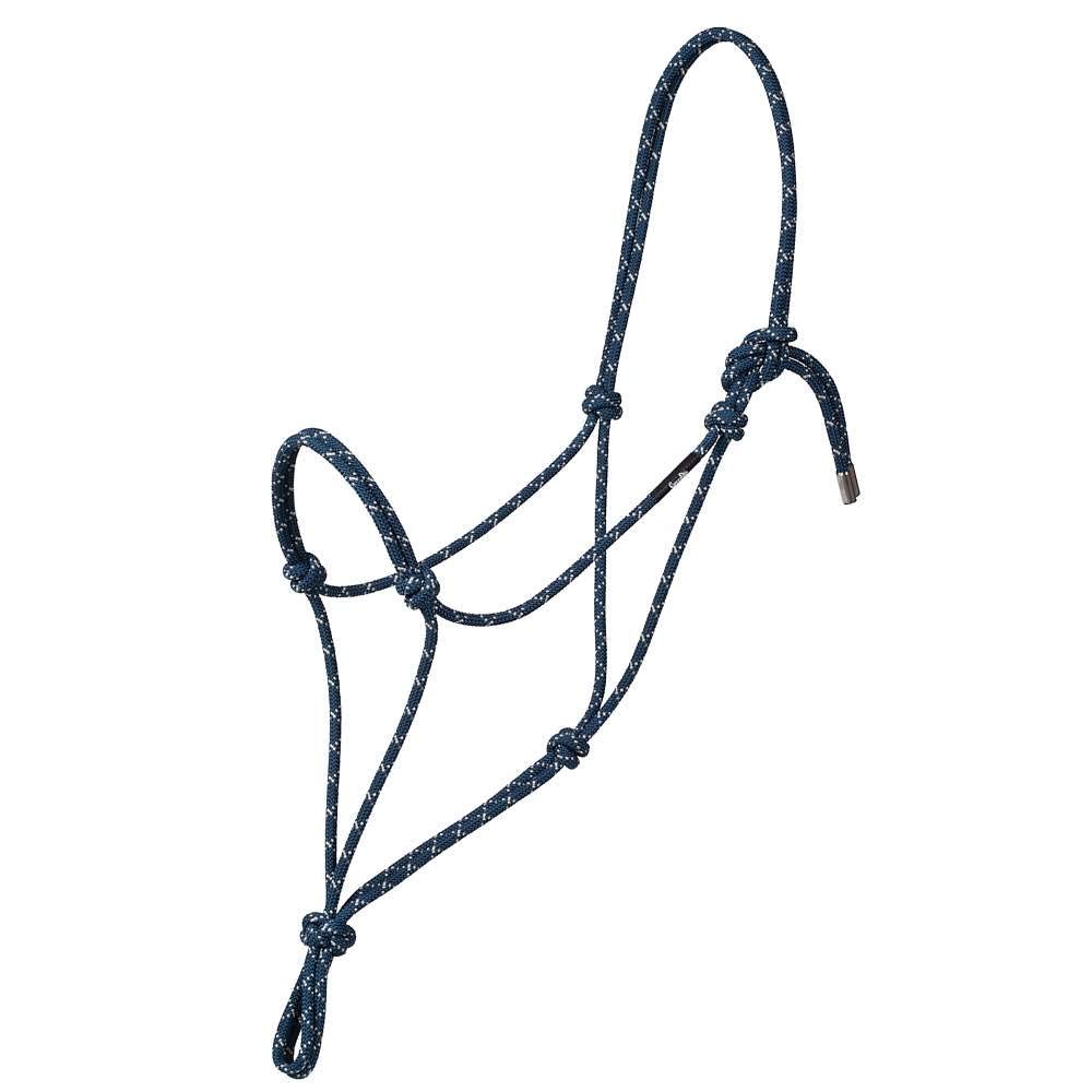 Weaver Leather Weaver Equine Silvertip No. 95 Rope Halter, Cavezza per Cavallo in Corda Unisex, Blu Navy/Argento