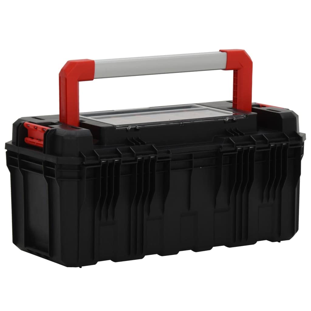 Home Utensili-Cassetta degli attrezzi Nero e Rosso 55x28x26,5 cm