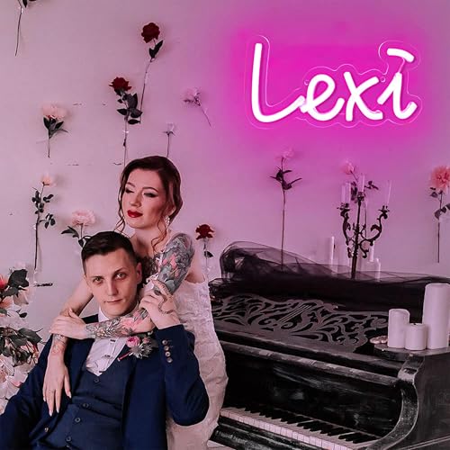 Image of Lexi Name Neon Sign,LED Name Neon Light for Kids Bedroom,Birthday Party Decoration,Neon Sign Customizable for Girl,Birthday Name Deocr,Size 9 * 4.7 Inches(JTLD018-8)