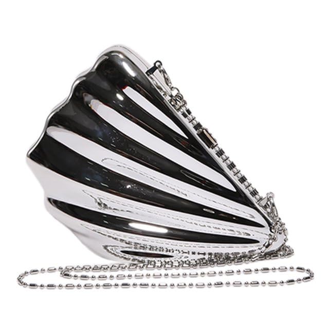 Image of Metallic Acrylic Evening Handbag for Women | Crossbody Sling Bags with Detachable Chain Strap Glossy Stylish Ladies Girls Small Size Cute Party Wedding Bag