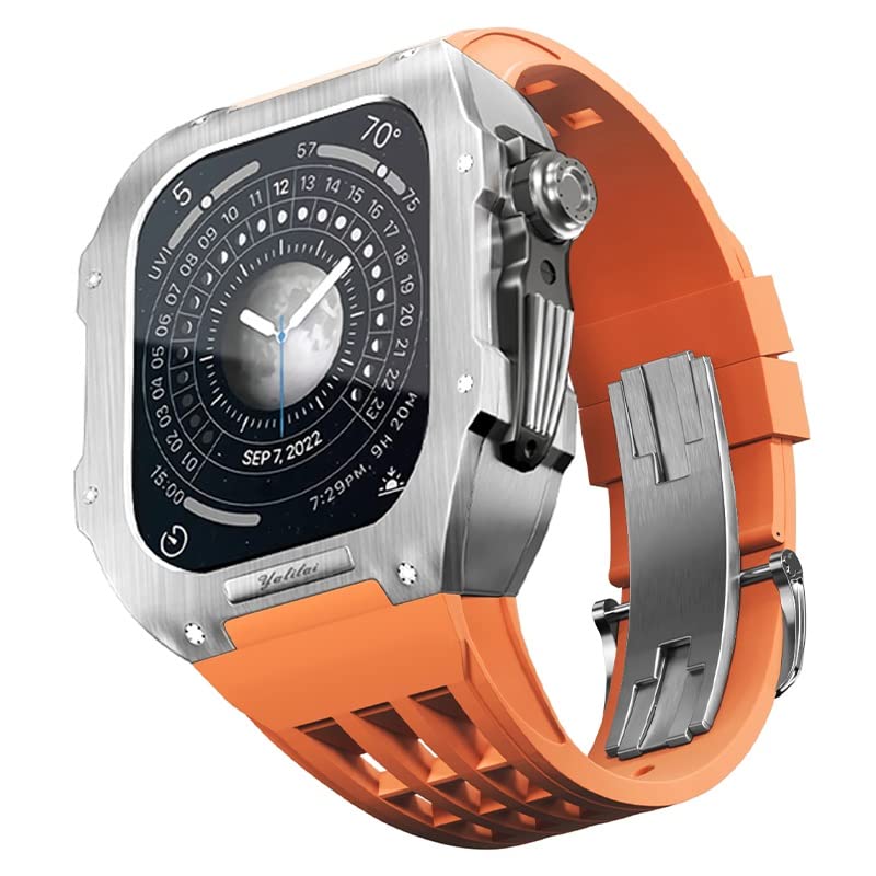 Kit modification bracelet métal antichoc et ajustement précis pour montre connectée 44mm