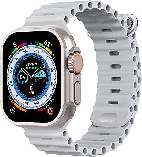 Image of IBS Ultra Seris 8 Smart Watch Men Two Watch NFC Door Unlock Smartwatch Bluetooth Call Wireless Charge Fitness Bracelet (Ultra Cloud Grey Rubber Strap(CGRS))