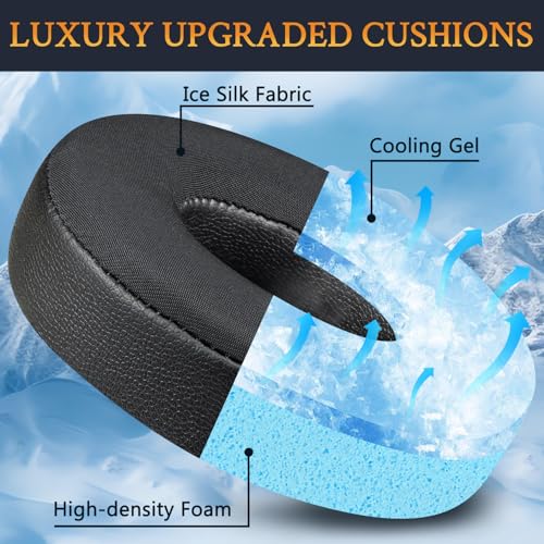 Almohadillas de gel refrescante SOULWIT para auriculares Beats Solo 4 inalámbricos, almohadillas con espuma de aislamiento de ruido de alta densidad, mayor grosor - Negro miniatura 3