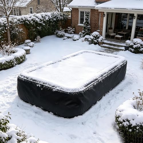 Couverture de piscine gonflable rectangulaire bâche robuste avec sangles
