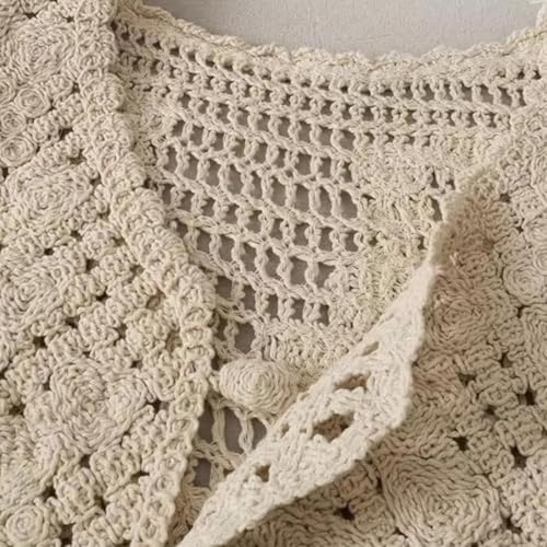 Image of NAIADES Women's Handmade Crochet Crop Top, Sleeveless Top for Women,Comfortable Fit