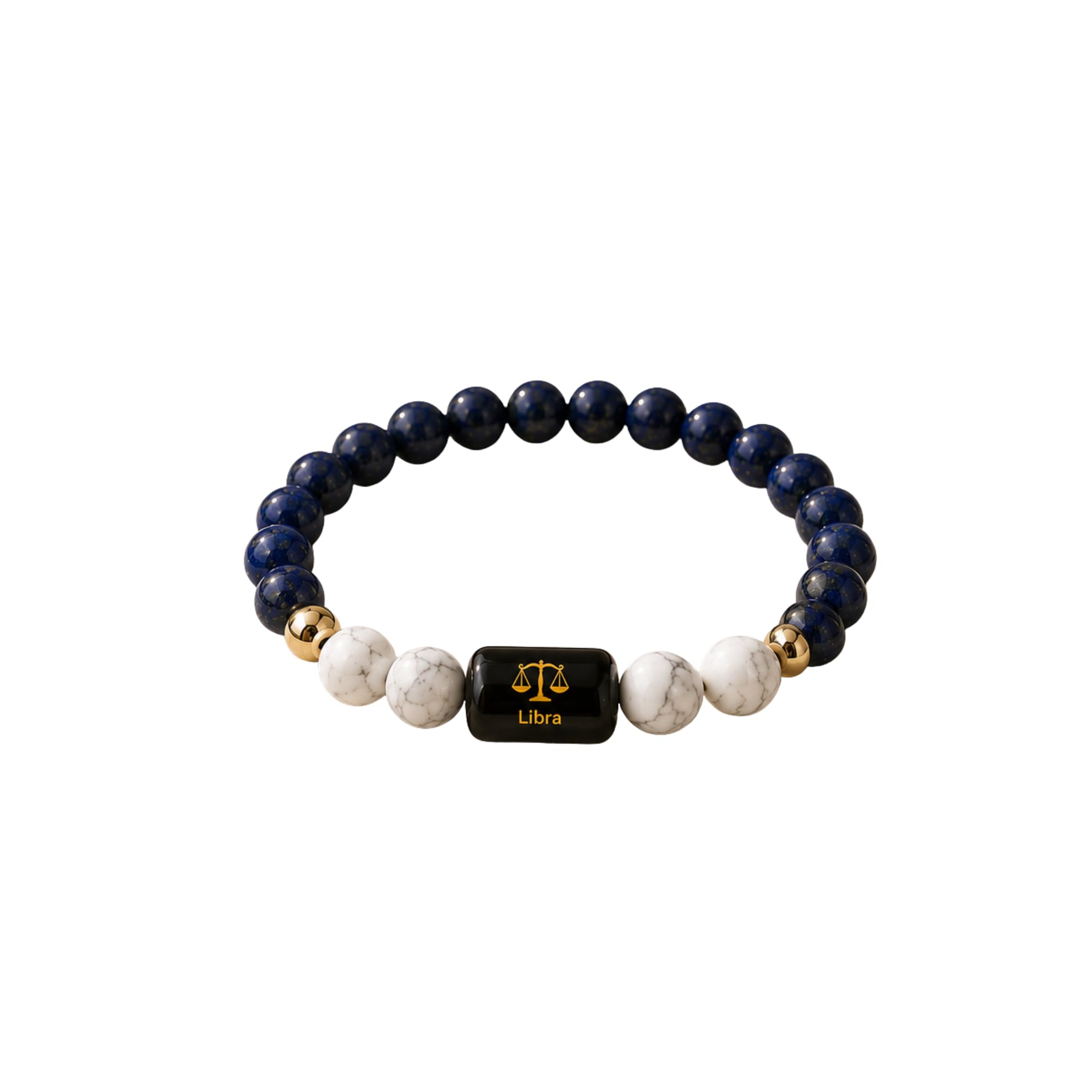 Libra (Tula Rashi) Zodiac Lapis Lazuli & Howlite Bracelet – Natural Gemstone Bracelet for Men & Women, Adjustable Crystal Beads-image-15
