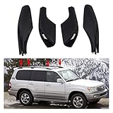 ITrims for Toyota Land Cruiser LC100 FJ100 1998-2002 Car Accessories Exterior Roof Rack Rail End Cover Shell Cap Replacement 4PCS Front Rear Black