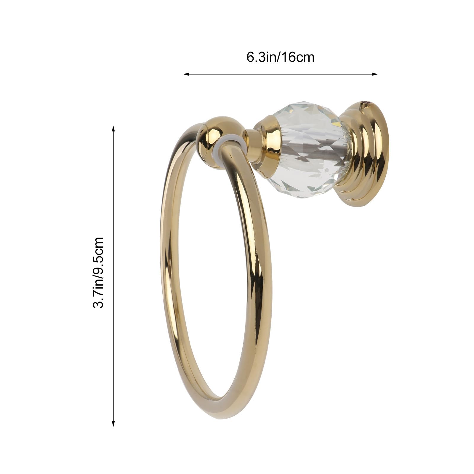 Portasciugamani da Parete Anello Rotondo in Acciaio Inox Dorato, Gancio Portasciugamani Salvaspazio per Bagno e Cucina, Accessorio Bagno Retrò Compatto
