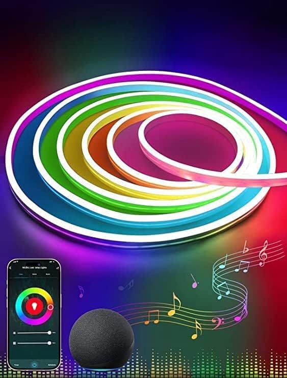 Lamomo LED Neon Strip Light, Flexible 5M RGB Rope Lights, 12V