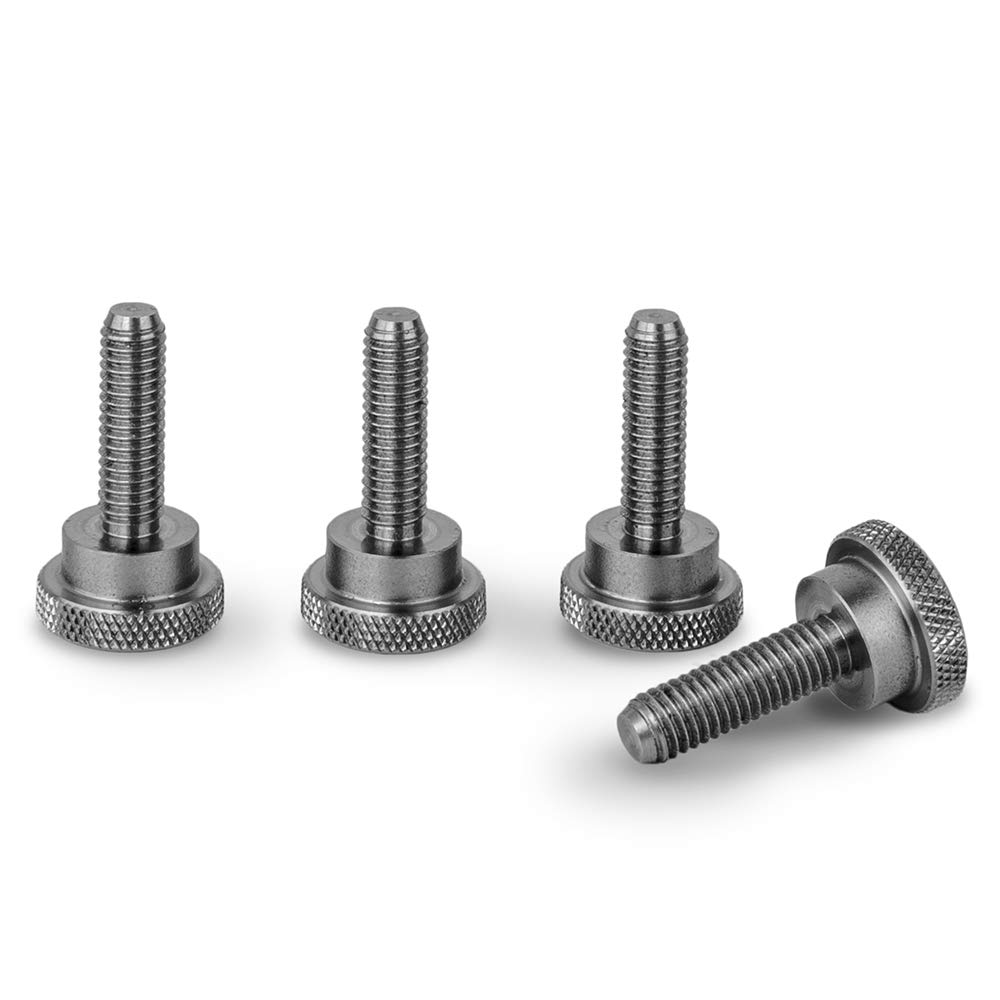 PrecisionGeek® M6 × 20 mm Knurled Screws, Stainless Steel, Flanged Head, diameter 16 mm Head, Thumb Screws for Metal Wood