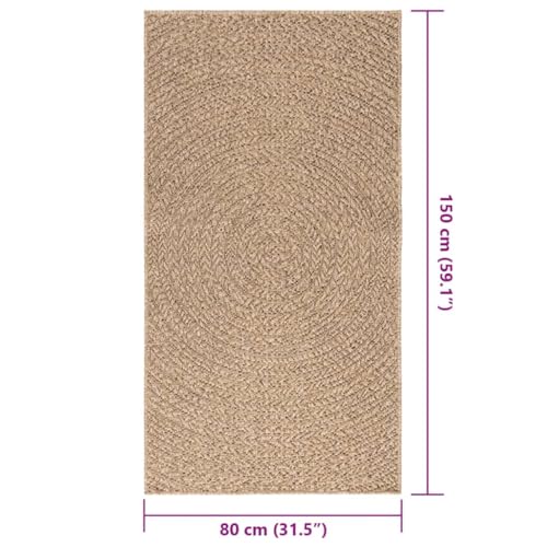 Tapis aspect jute 80x150 cm en polypropylène de qualité supérieure