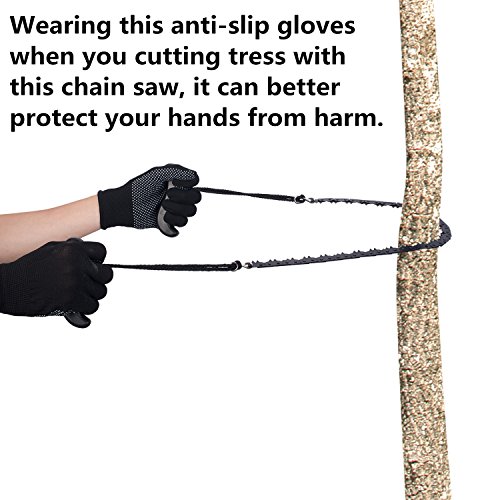 Pocket Chainsaw Survival Chain Saw Magnesium Fire Rod Fire Starter 29 Inches Portable Garden Handle Hand Saw with Sharp Teeth Survival Tool Emergency Kit for Camping Hunting Tree Cutting