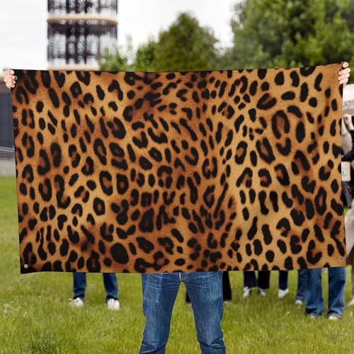 Drapeau imprimé léopard 4 œillets bannière polyester pour festival et tournage - 7