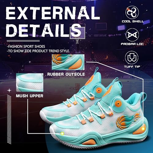 Image of Men's Basketball Shoes Fashionable Breathable Anti Slip Sports Shoes Outdoor Running Fitness Training Shoes