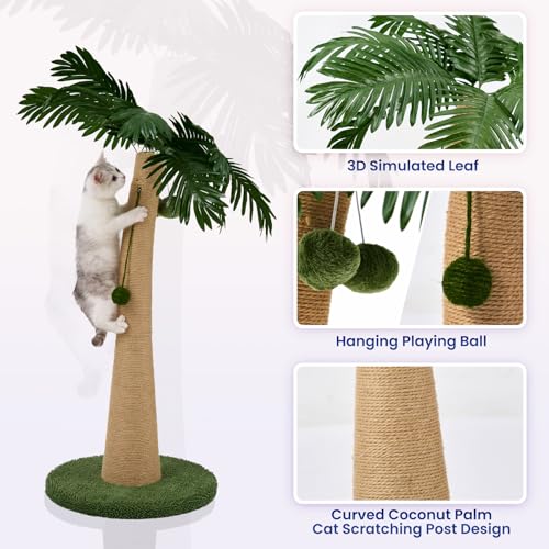Rascador para gatos de sisal 37.4 in verde/marrón miniatura 3