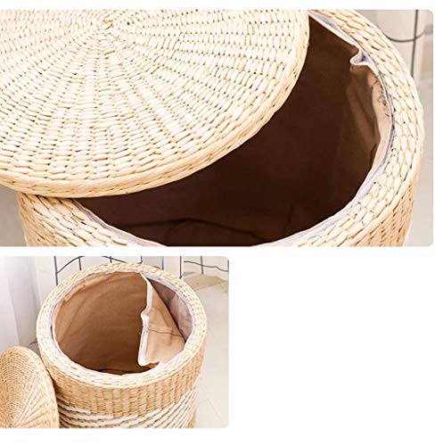 Tabouret multifonction pour salon et chambre en rotin naturel