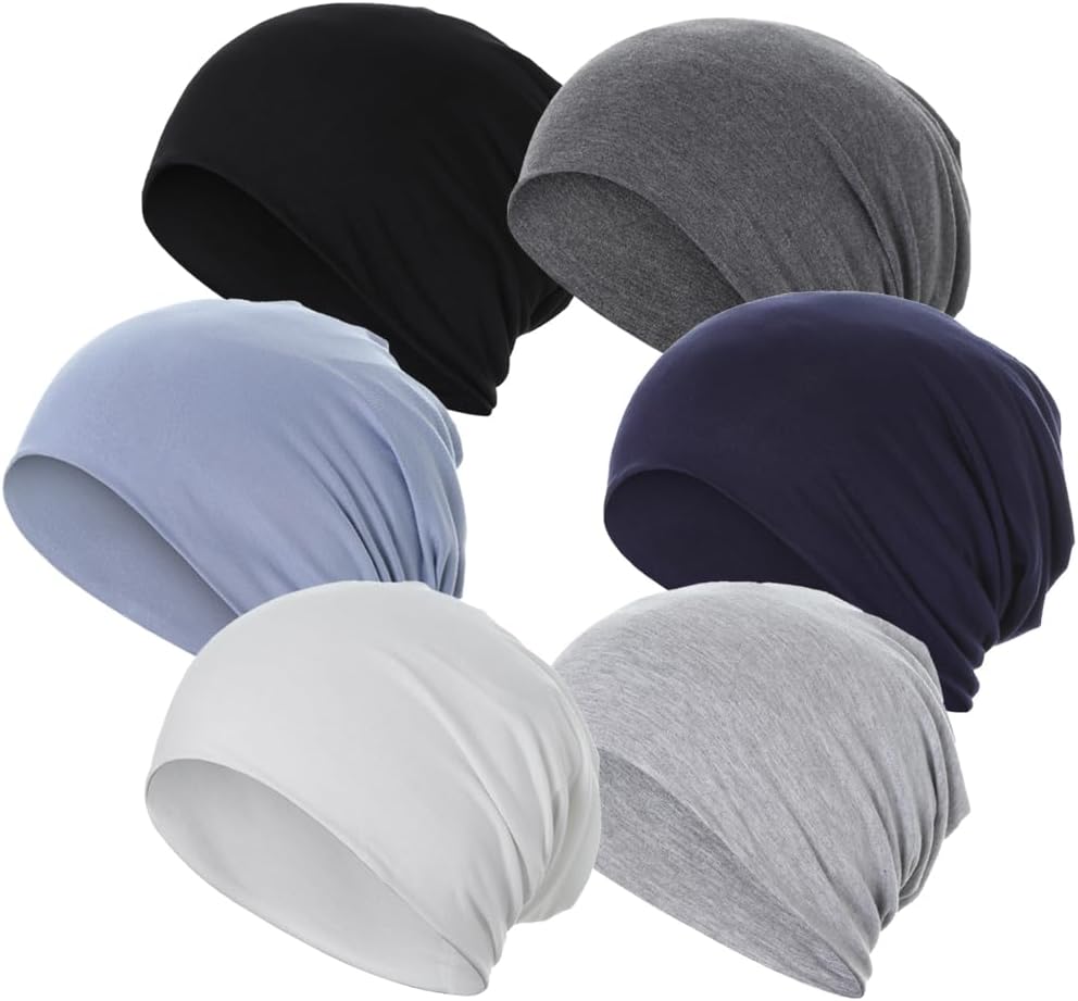JarseHera 6PCS Cotton Slouchy Beanie Soft Sleep Caps Chemo Headwear Skull Cap Hats